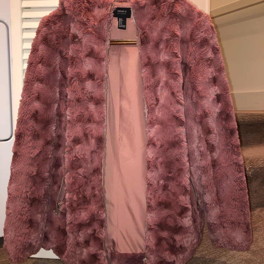 Pink furry heavy sweatshirt